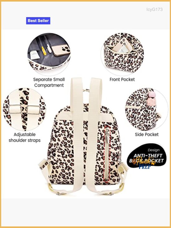 Waterproof Nylon Mini Backpack Lightweight Daypack with iPad Pocket